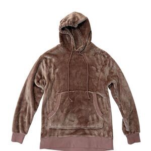 Colsie Women's‎ Brown Faux Fur Hoodie Jacket XS Cozy Trendy Casual